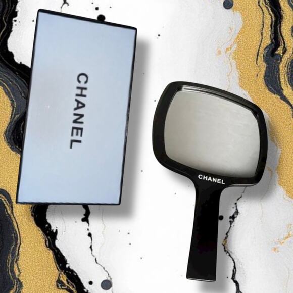Brand New Handheld Black & White Mirror Chanel Mirror - Picture 2 of 2